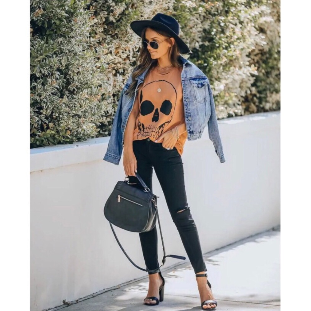 Skeleton In The Closet Distressed Cotton Tee